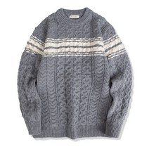 일루소 톰 사선 슬라브 라운드 니트