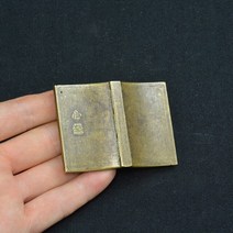 납골당 봉안당 꾸미기 장식 소품 미니어처 꽃 미니어쳐 수목장 중국 골동품 청동 불교 심장 경전 조각 책 작은 인형 복고풍 황동 공예 데스크탑 홈, 밝은 회색