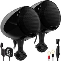 오토바이 스피커 오디오 우퍼 aileap spk400xd 2 채널 4.5 인치 블루투스, 검은색
