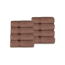 SUPERIOR 10피스 세안 수건 세트 이집트 면 로열 퍼플, Hand Towel (8-Pack), Mocha