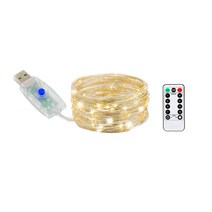 LED 와이어전구(10m USB+리모콘) 줄조명 장식 무드등, 10m USB+리모콘_무지개
