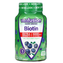 비타퓨전 바이오틴 씹어먹는 천연 블루베리 구미 젤리 2500mcg 100정 비오틴