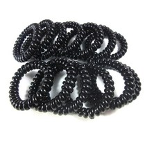 블랙 자국없는 스프링 전화선 머리끈 헤어끈