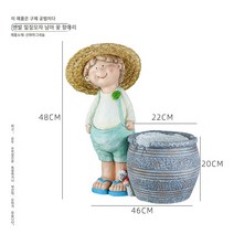 정원카트 편리한 편안한 안정적인 정원 드라이브 별빛스토어 철 복고풍 꽃 스탠드 녹색 식물 난초 즙이 많은 세발 자전거 간단한 북유럽 국가 트롤리 정원 실내 화분, 중간, 맨발의 밀짚모자 소년 꽃수조
