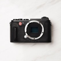 MrStone 라이카 CL LEICA CL 카메라 가죽 케이스 액세서리 오리지널 보호 쉘 레트로 리얼 소가죽 하프 세트, 내츄럴 패턴 블랙
