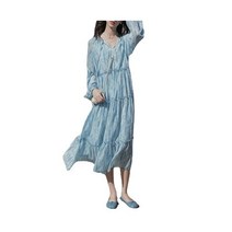 자칠 빈티지 여성 롱원피스 여 잔꽃