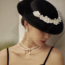 새로운 헵번 블랙 프렌치 베일 꽃 모자 신부 모자 스튜디오 액세서리 드레스