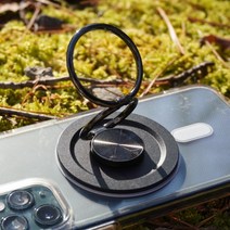 우버디즈 맥세이프 호환 강력 자석 링 그립톡, 블랙, 1개