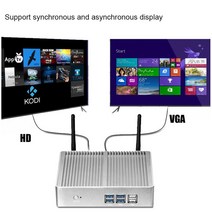 팬리스 미니 PC HTPC 인텔 코어 i3 700U i5-5200U 셀러론 Windows 0 pro 컴퓨터 스크탑 DDR3L WiFi VGA 그, 02 4G RAM 128G SSD WIFI, 05 Core i3-7100U