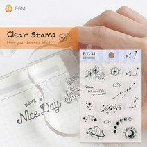 [그린에버] 일본 BGM 클리어 스탬프 다꾸 수많은 별들, 단품