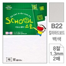 DDN651044아트스퀘어 B22 백색 칼라하드보드 8절 2매입10개