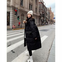 캐주얼 후드 방풍 다운 파카 롱 패딩 코트 및 재킷 여성용 두꺼운 따뜻한 한국 패션 겨울