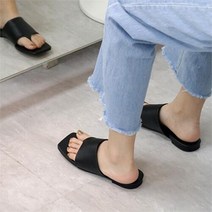 셀러허브(잡화) 여자 사각 SS 로우힐 오피스 샌들힐 슬리퍼