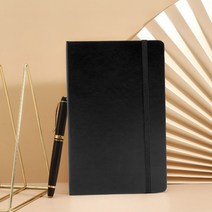 레더 A5 모눈 밴드 노트 100g 다우링페이퍼 360도 펼쳐지는 제본 양식 인조가죽 하드커버, 레드