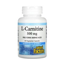 네추럴팩터스 L 카르니틴 엘 카르티닌 아미노산 프리폼 500mg 베지캡슐 60정