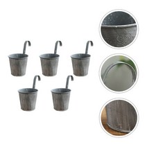 철제화분걸이 화분거치대 매달린 꽃 화분 버킷 철 냄비 금속 소박한 장식 벽 발코니 꽃병 울타리 농가 정원, 01 As Shown