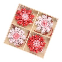 루이스 크리스마스 트리 장식 우드 장식 1세트 12pc, A 눈꽃