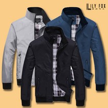 릴리폭스 무지 하이넥 남성용 바람막이 자켓 점퍼 봄 가을 등산 잠바