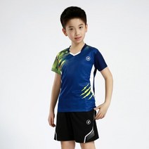 어린이 스포츠 배드민턴 세트 탁구 훈련복 테니스 셔츠 여아 러닝 티셔츠 반바지 포함, [06] 3XL, [01] 127 kids sets