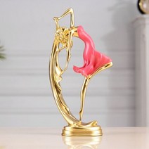 춤 여아 그림 현대 발레 조각 수지 공예 인테리어 소품 데스크탑 장식 집들이 파티 생일 선물 10*22CM, E