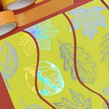 홀로그램 나뭇잎스티커세트 45P 폰꾸 다꾸 빈티지