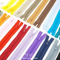 마크라메 뜨개 재료 컬러풀 지퍼(2 Size / 24 Colors), SMALL(19.5cm), 10.아쿠아블루