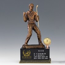 T173 _ 홀인원 싱글 알바트로스 골프 트로피 기념패 상패 싸이클버디 사이클버디 이븐파 이븐 언더파 언더 라베 크리스탈 주석 청동 크리스탈컵, 청동 골퍼