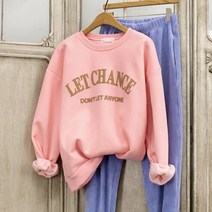 레트 파스텔톤 루즈핏 기모 맨투맨 겨울