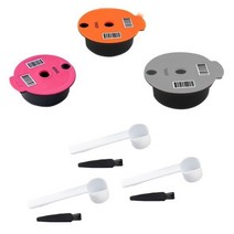 미니커피머신 커피머신캡슐 캡슐머신 업소용 가정용 커피머신 Tassimo 에 대 한 3 Pcs 재사용 커피 캡슐 포드 스푼 브러시와 필터 리필 되나요, As shown