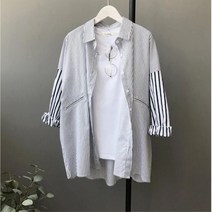 여성 박시스타일 미디길이 캐주얼 남방 루즈핏셔츠