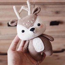 인형 뜨개질 세트 DIY 키트 코바늘 손뜨개 동영상 튜토리얼, 꽃사슴, 1개