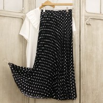 도트스판 밴딩 a라인 피아노 플리츠 주름 롱스커트