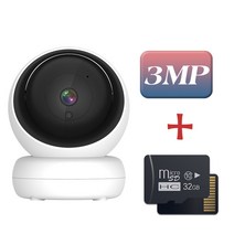 펫캠 아기캠 강아지캠 고양이캠 5mp ptz ip 실내 와이파이 애완 동물 모니터 자동 추적 cctv 홈 보안 오디오 ir 야간 비디오 감시, 3mp 32g 카드 추가, 우리 플러그