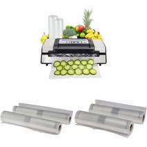 Nesco Deluxe Food VS-12 진공 밀봉기 실버 및 VS-04R 27 9cm x 6 1m(11인치 20피트) 밀봉기 롤 밀봉 백 20 3cm 50 8cm(8인치 20인, 진공 밀봉기 + 실러 롤 + 실러 백
