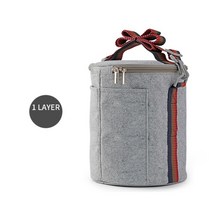 보온도시락 휴대용 병 식품 용기 2 3 층 상자 스테인레스 스틸 절연 식품 저장, 1층 가방