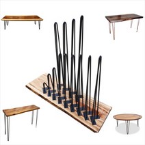 헤어핀 철재 가구 다리 40종 4칼라 200mm부터 990 테이블 책상 식탁 우드슬랩 좌탁, 로즈골드 크롬도금 400mm 12파이