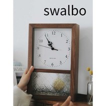 swalbo 레트로벽시계 감성 괘종시계 추시계 벽, 우드