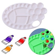 꽃잎 손가락 팔레트 1P 화이트 핸디 핑거 걸이 물감 접시 화방 용품 미술 용품 준비물 컬러 농도 홈 칸 색깔 서예, 단품, 단품