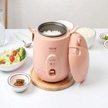 저당 미니 1인용 밭솥 캠핑 자취 아기 차량용 이유식 밥솥, 화이트