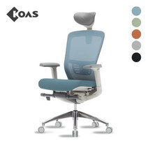 [코아스]에르체 메쉬의자 헤드포함 (블루 외 4색 중 택1) OSCH0800HAA, 등판 그린+좌방석 패브릭