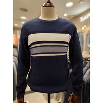 SAP BG *이월 초특가* 가슴 블럭 면혼방 라운드 니트 (춘추복)