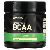 Optimum 옵티멈 뉴트리션 인스턴트 BCAA 5000 파우더 무맛 345 g(12.16 oz) 헬스보충제 아미노산 근육회복