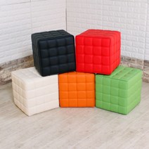 네모스툴 엠보싱 사각스툴 키즈카페 어린이치과 소아과 교회의자, 오렌지