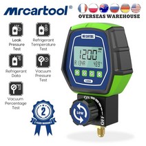 메니폴드 진공 압력 게이지 측정 에어컨 MRCARTOOL L202 냉매 누출 테스터 키트 HVAC 온도 디지털 매니폴드 미터
