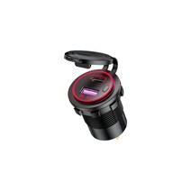 방수 12V 24V QC3.0 USB 타입 C PD 트럭에 대 한 전원 스위치가있는 USB 유형 C PD 패스트 자동차 충전기 오토바이 해양 보트 SUV ATV 핸드폰 태블릿 GPS, 빨간색