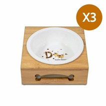 강아지 원목 1구 세라믹 식기 대형 3P 애견 밥그릇, 단품