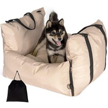 JONGEE 중형견용 강아지 카시트 탈착식 및 세탁 가능한 반려동물 소형견 카시트 업그레이드 지퍼 두꺼운 쿠션 목줄 및 대