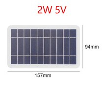 태양광 보조배터리 5/6V 1/1/1/2/3/5W USB 태양 전지 패널 방수 광 시스템 휴대용 핸드폰 배터리 보조베터리 캠핑 하이킹에 대 한 열 충전기, [04] 2W 5V