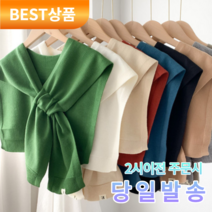 아울러 기본 베이직 페이크 가디건 숄