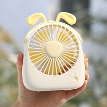 도매창고 WT-F14 애니멀 탁상 미니 선풍기 USB 탁상용 스트랩 휴대용 핸즈프리 동물 캐릭터 파스텔 어린이 손풍기, 핑크